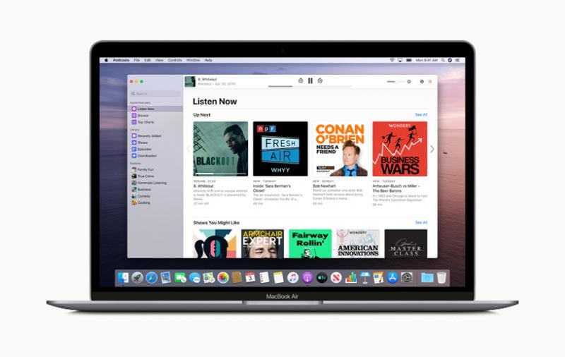 apple previews macos catalina apple podcasts screen