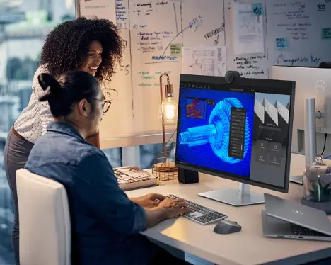 Dell has developed a 32-inch IPS monitor with a resolution of 6K, offering 21.23MP and a built-in autofocus 8K camera for realistic imaging. The monitor features a VESA-certified 10-bit HDR 600 nit screen with a high contrast ratio of 2000:1. It provides ample connectivity options, including HDMI, mini-DP, USB-C, and Thunderbolt ports, along with an RJ45 port. 